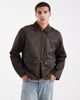Jack & Jones Jack & Jones wax jacket in brown - 1