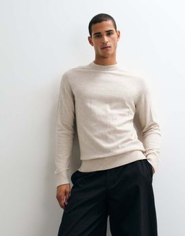 Jack & Jones Jack & Jones wool blend sweater in beige-Neutral