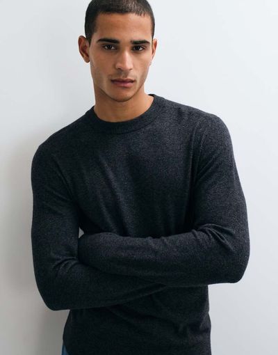 Jack & Jones Jack & Jones wool blend sweater in black