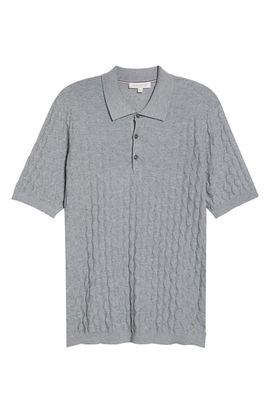 Jack Victor Jack Victor Dylan Cotton & Silk Jacquard Polo Sweater
