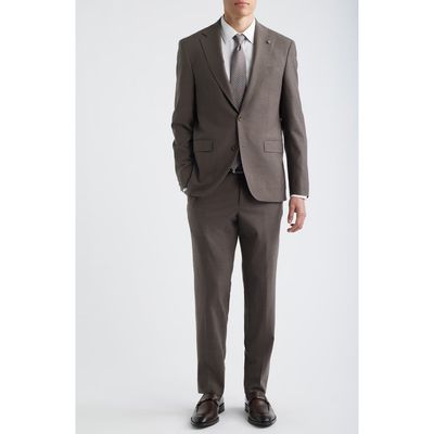 Jack Victor Jack Victor Esprit Tobacco Brown Stretch Wool Suit 