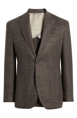 Jack Victor Jack Victor Hampton Brown Slub Wool Blend Sport Coat 