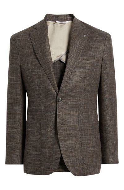 Jack Victor Jack Victor Hampton Brown Slub Wool Blend Sport Coat 