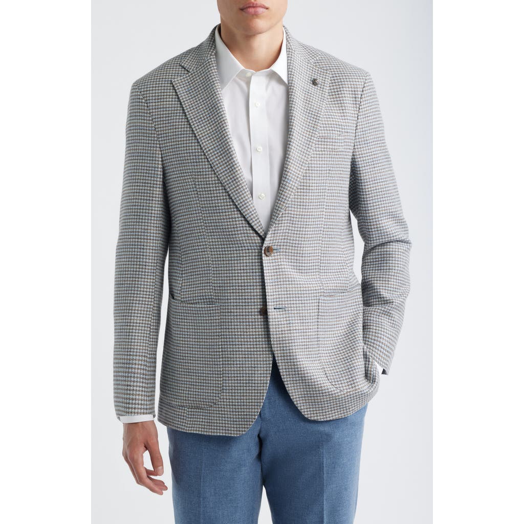 Jack Victor Jack Victor Hampton Houndstooth Check Wool & Linen Blend Sport Coat