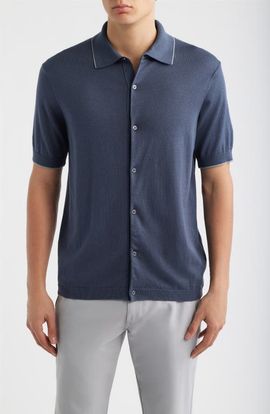 Jack Victor Jack Victor Harrison Knit Button-Up Shirt