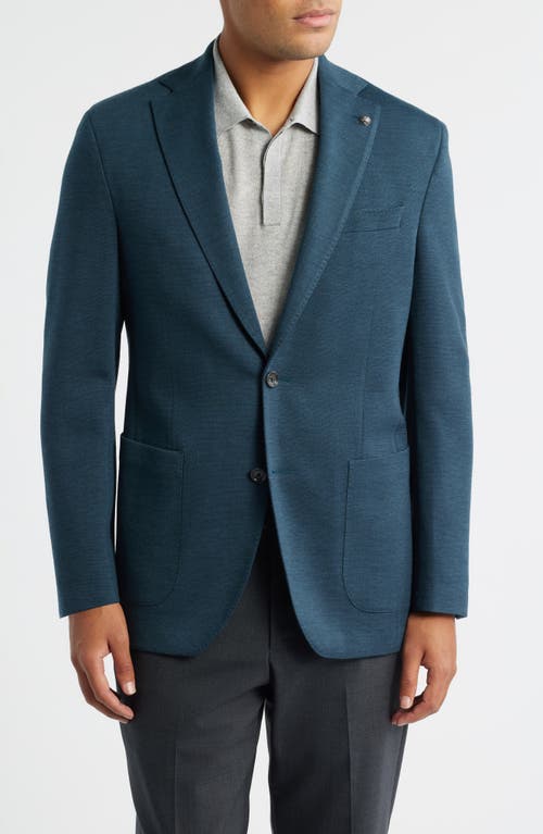 Jack Victor Jack Victor Hartford Teal Mélange Knit Wool Sport Coat