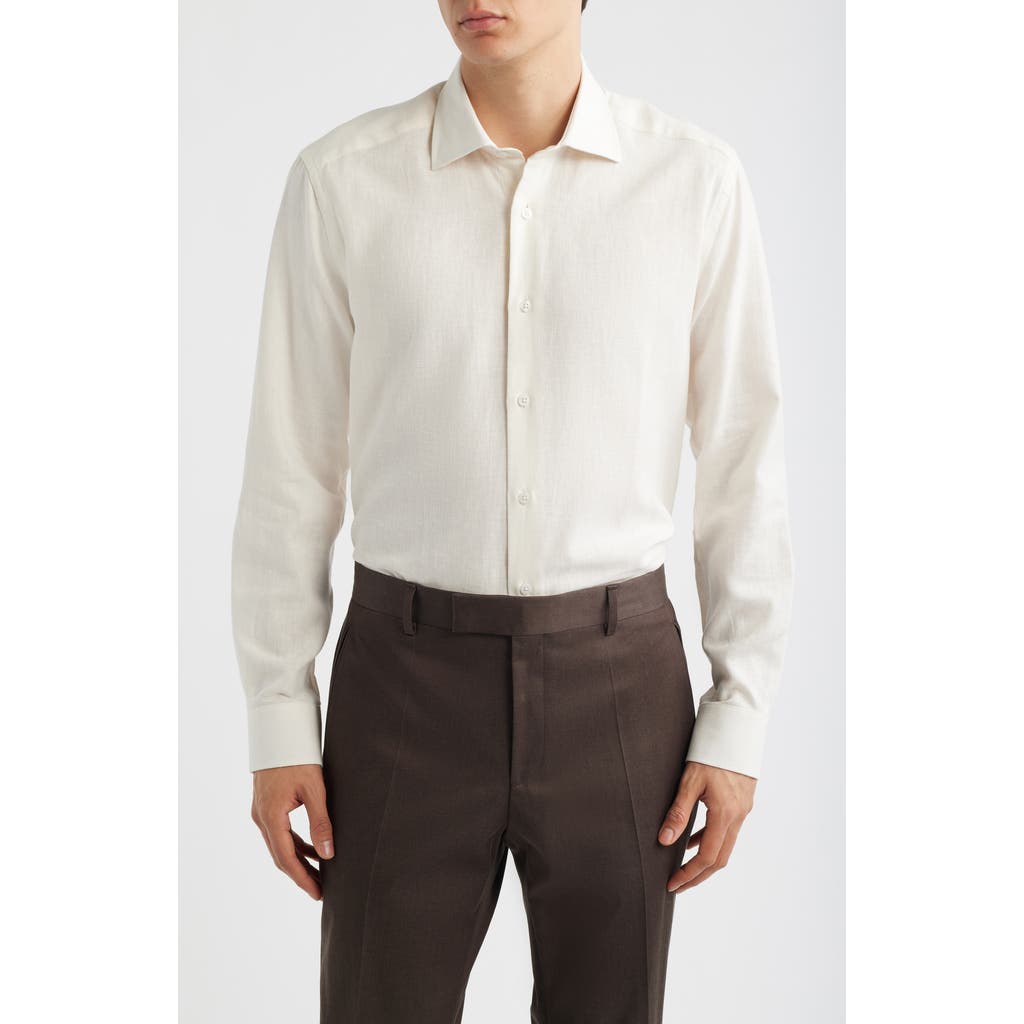 Jack Victor Jack Victor Maxwell Cotton & Linen Button-Up Shirt