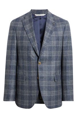 Jack Victor Jack Victor Midland Blue Windowpane Wool Sport Coat 