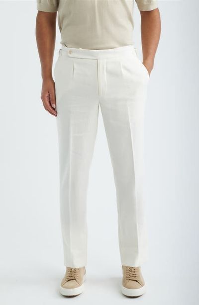 Jack Victor Jack Victor Parma Pleated Linen & Cotton Stretch Twill Dress Pants