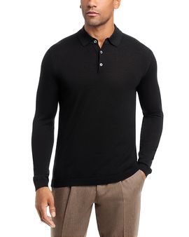 Jack Victor Jack Victor Wool & Silk Long Sleeve Knit Polo
