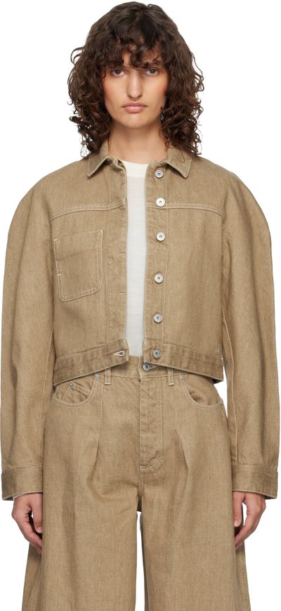 JACQUEMUS JACQUEMUS Beige 'The Ovalo cargo' Denim Jacket