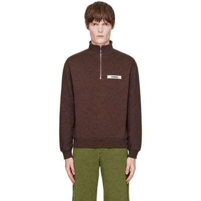 JACQUEMUS JACQUEMUS Brown 'The Gros Grain zipped-rollneck' Sweatshirt