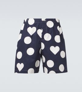 Jacquemus Jacquemus CaleÃ§on polka-dot cotton poplin shorts