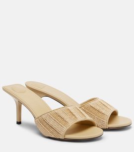 Jacquemus Jacquemus Cubisto raffia-effect mules
