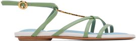 JACQUEMUS JACQUEMUS Green 'Les Sandales Pralu Plates' Sandals