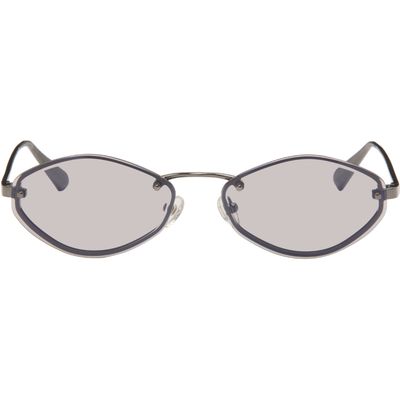 JACQUEMUS JACQUEMUS Gunmetal Linda Farrow Edition 'The Bellini' Sunglasses
