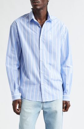 Jacquemus Jacquemus La Chemise Simon Straight Fit Stripe Button-Up Shirt