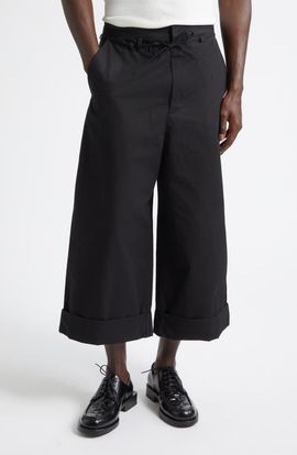 Jacquemus Jacquemus Le Pantalon Marin Belted Cotton Poplin Wide Leg Pants