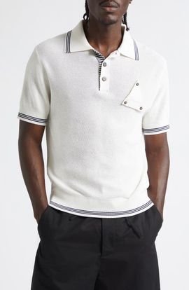 Jacquemus Jacquemus Le Polo Voilier Sailboat Patch Silk & Cotton Polo