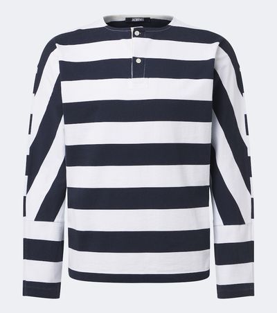 Jacquemus Jacquemus MariniÃ¨re striped cotton jersey Henley shirt