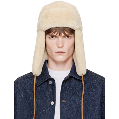 JACQUEMUS JACQUEMUS Off-White 'La Chapka' Shearling Hat