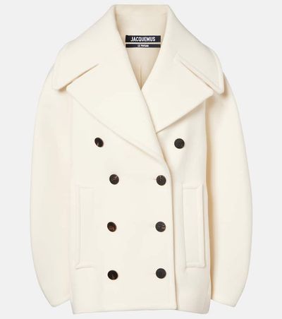 Jacquemus Jacquemus Ovalo virgin wool peacoat