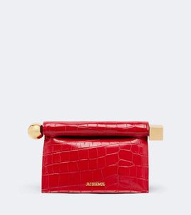 Jacquemus Jacquemus Rond Carré Small croc-effect leather clutch