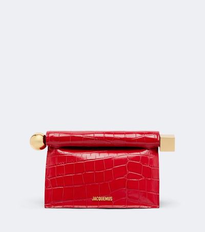 Jacquemus Jacquemus Rond Carré Small croc-effect leather clutch