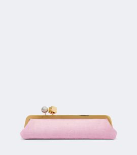 Jacquemus Jacquemus Salon croc-effect suede clutch