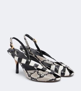 Jacquemus Jacquemus Snake-effect leather slingbacks