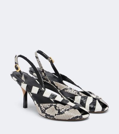 Jacquemus Jacquemus Snake-effect leather slingbacks