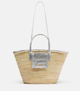 Jacquemus Jacquemus Soli Medium croc-effect raffia basket bag