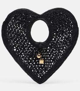 Jacquemus Jacquemus Spiaggia Coeur Small raffia top-handle bag