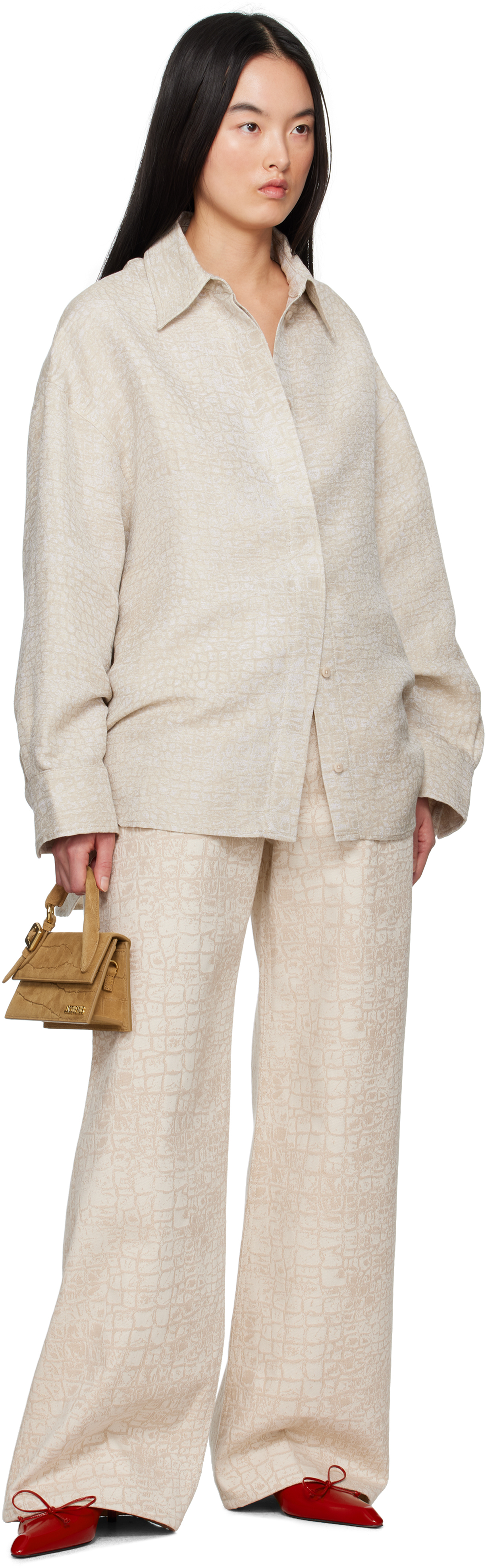 JACQUEMUS - Tan La Croisière 'The long Chiquito with buckle' Bag