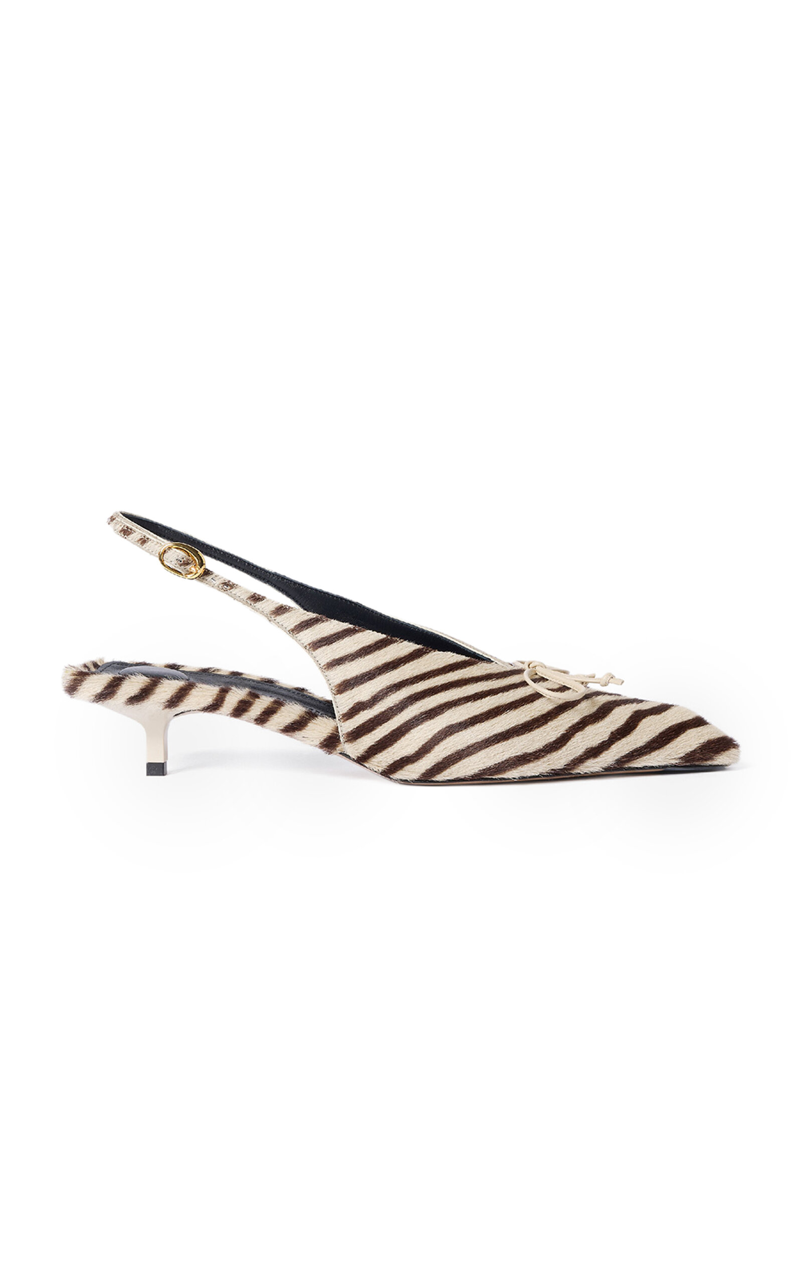 Jacquemus Jacquemus The Cubisto Zebra Pony Hair Slingback Pumps