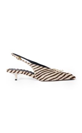 Jacquemus Jacquemus The Cubisto Zebra Pony Hair Slingback Pumps