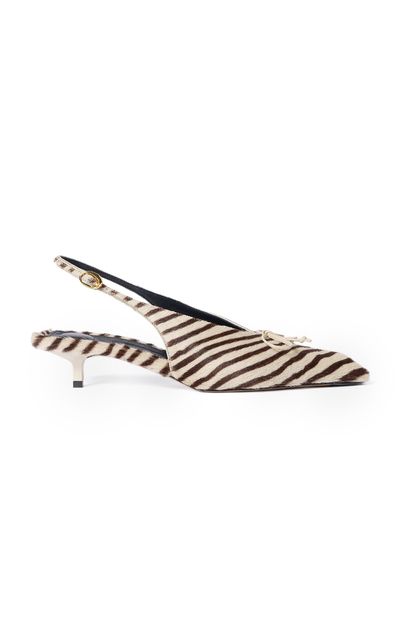 Jacquemus Jacquemus The Cubisto Zebra Pony Hair Slingback Pumps
