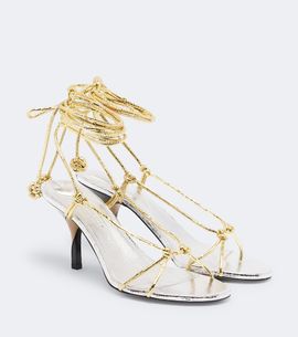 Jacquemus Jacquemus Tourni metallic leather sandals