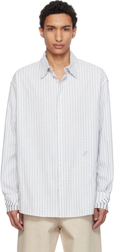 JACQUEMUS JACQUEMUS White & Blue 'The Letro' Shirt