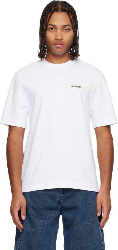 JACQUEMUS JACQUEMUS White 'Le T-shirt Gros Grain' T-shirt