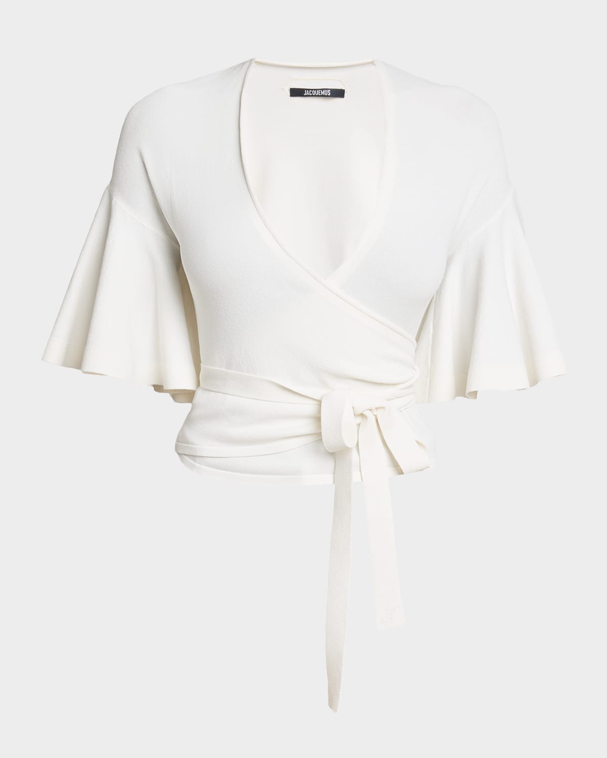 Jacquemus La Maille Paysan Bell-Sleeve Wrap Top