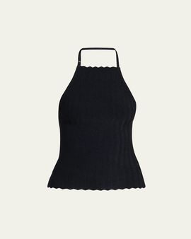 Jacquemus La Maille Tablier Chevron Knit Halter Top