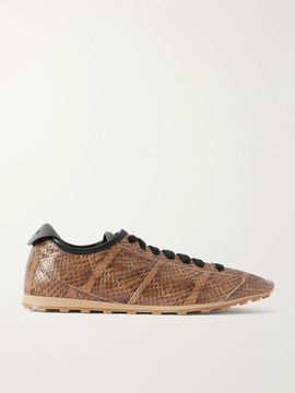 JACQUEMUS Les Tennis snake-effect leather sneakers