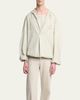Jacquemus Men's La Blouse Cotton Herringbone Hooded Shirt - 5