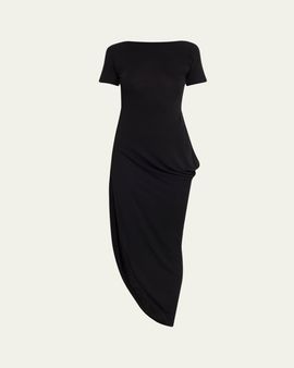 Jacquemus The Sole Draped Asymmetric Dress.