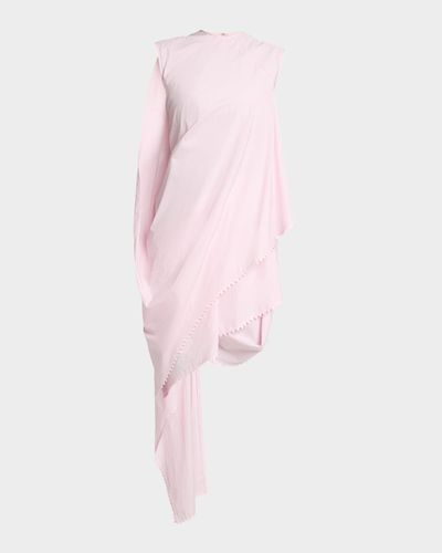 Jacquemus Traversin Courte Asymmetric Draped Sleeveless Dress
