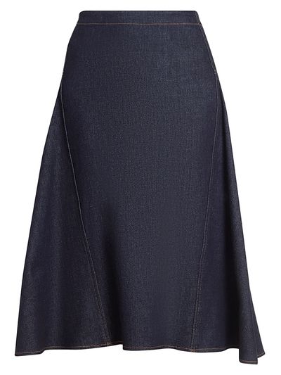 Jacquemus Women's De-Nimes Lavoir Denim A-Line Midi-Skirt