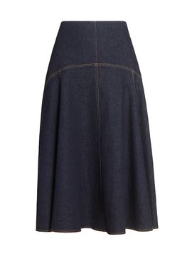 Jacquemus Women's La Jupe Triangle de-Nîmes Denim Midi-Skirt