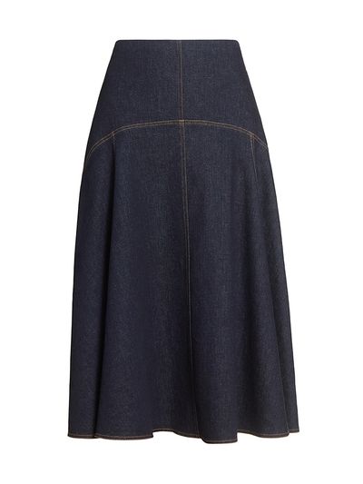 Jacquemus Women's La Jupe Triangle de-Nîmes Denim Midi-Skirt