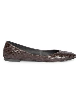 Jacquemus Women's Les Ballerines Snake-Embossed Leather Flats